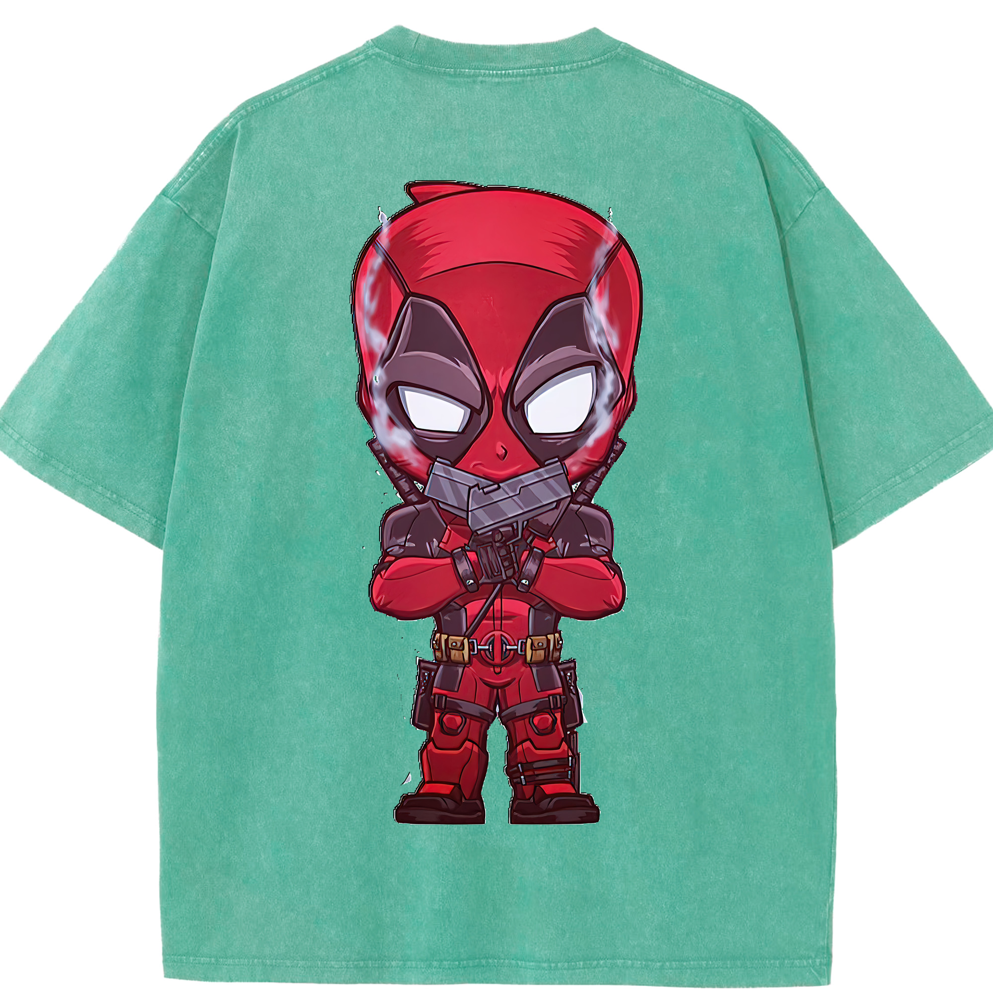 （画像用） Deadpool デッドプール 綿100% ヴィンテージ風 半袖Tシャツ（背面プリント）